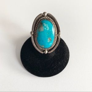Vintage Turquoise + Sterling Silver 925 Ring